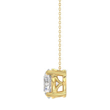 Load image into Gallery viewer, LADIES SOLITAIRE PENDANT WITH UNDER-PASS CHAIN 3CT ROUND DIAMOND 14K YELLOW GOLD 
