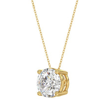 Load image into Gallery viewer, LADIES SOLITAIRE PENDANT WITH UNDER-PASS CHAIN 3CT ROUND DIAMOND 14K YELLOW GOLD 
