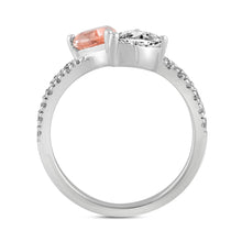 Load image into Gallery viewer, 14K WHITE/ROSE GOLD 2.00CT ROUND/PINK PEAR DIAMOND LADIES RING (CENTER STONE PEAR DIAMOND 3/4CT)
