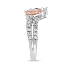 Load image into Gallery viewer, 14K WHITE/ROSE GOLD 2.00CT ROUND/PINK PEAR DIAMOND LADIES RING (CENTER STONE PEAR DIAMOND 3/4CT)
