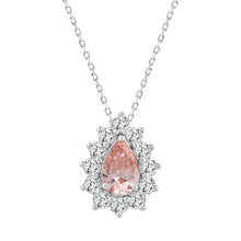Load image into Gallery viewer, LADIES PENDANT 2 1/2CT ROUND/PEAR DIAMOND 14K WHITE/ROSE GOLD (CENTER STONE PEAR DIAMOND 1CT )
