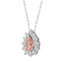 Load image into Gallery viewer, LADIES PENDANT 2 1/2CT ROUND/PEAR DIAMOND 14K WHITE/ROSE GOLD (CENTER STONE PEAR DIAMOND 1CT )
