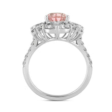 Load image into Gallery viewer, 14K WHITE/ROSE GOLD 4 1/2CT ROUND/PEAR/MARQUISE DIAMOND LADIES RING (CENTER STONE PINK PEAR DIAMOND 2.00CT

