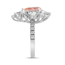 Load image into Gallery viewer, 14K WHITE/ROSE GOLD 4 1/2CT ROUND/PEAR/MARQUISE DIAMOND LADIES RING (CENTER STONE PINK PEAR DIAMOND 2.00CT
