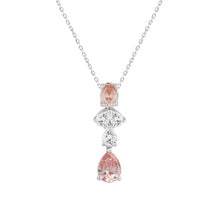 Load image into Gallery viewer, 14K WHITE GOLD 2.00CT PEAR/OVAL/DIAMOND LADIES PENDANT WITH CHAIN
