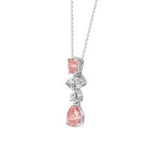 Load image into Gallery viewer, 14K WHITE/ROSE GOLD 2.00CT PEAR/OVAL/DIAMOND LADIES PENDANT WITH CHAIN
