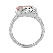 Load image into Gallery viewer, LADIES RING 4 3/4CT ROUND/PEAR DIAMOND 14K WHITE GOLD (CENTER STONE PEAR DIAMOND 2CT )
