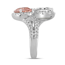 Load image into Gallery viewer, LADIES RING 4 3/4CT ROUND/PEAR DIAMOND 14K WHITE GOLD (CENTER STONE PEAR DIAMOND 2CT )
