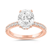 Load image into Gallery viewer, 14K ROSE GOLD 1/2CT ROUND/OVAL DIAMOND LADIES RING (CENTER STONE OVAL DIAMOND 2CT)
