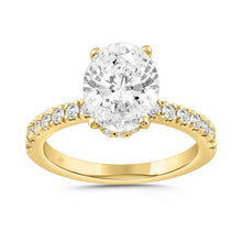 Load image into Gallery viewer, LADIES RING 2 1/2CT ROUND/OVAL DIAMOND 14K YELLOW GOLD (CENTER STONE OVAL DIAMOND 2CT )
