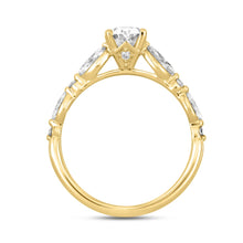 Load image into Gallery viewer, 14K YELLOW GOLD 2 1/2CT ROUND/OVAL/MARQUISE DIAMOND LADIES RING (CENTER STONE OVAL DIAMOND 2CT)
