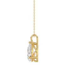 Load image into Gallery viewer, LADIES SOLITAIRE PENDANT 2 1/2CT PEAR DIAMOND 14K YELLOW GOLD 
