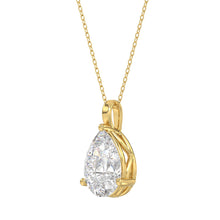 Load image into Gallery viewer, LADIES SOLITAIRE PENDANT 4CT PEAR DIAMOND 14K YELLOW GOLD 
