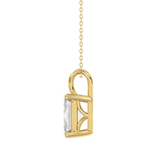 Load image into Gallery viewer, LADIES SOLITAIRE PENDANT WITH CHAIN 4CT EMERALD DIAMOND 14K YELLOW GOLD 

