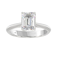 Load image into Gallery viewer, LADIES SOLITAIRE RING 2 1/2CT EMERALD DIAMOND 14K WHITE GOLD (CENTER STONE EMERALD DIAMOND 2 1/2CT)
