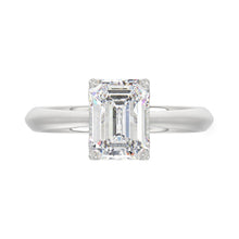 Load image into Gallery viewer, LADIES SOLITAIRE RING 2 1/2CT EMERALD DIAMOND 14K WHITE GOLD (CENTER STONE EMERALD DIAMOND 2 1/2CT)
