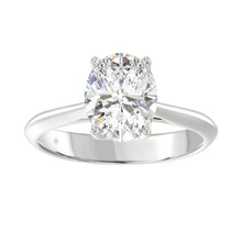 Load image into Gallery viewer, LADIES SOLITAIRE RING 2 1/2CT OVAL DIAMOND 14K WHITE GOLD 
