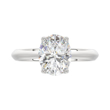 Load image into Gallery viewer, LADIES SOLITAIRE RING 2 1/2CT OVAL DIAMOND 14K WHITE GOLD 
