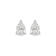 Load image into Gallery viewer, LADIES SOLITAIRE EARRINGS 2 1/2CT PEAR DIAMOND 14K WHITE GOLD 
