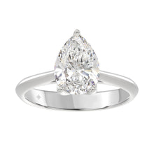 Load image into Gallery viewer, LADIES SOLITAIRE RING 2 1/2CT PEAR DIAMOND 14K WHITE GOLD 
