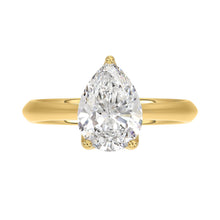 Load image into Gallery viewer, LADIES SOLITAIRE RING 2 1/2CT PEAR DIAMOND 14K YELLOW GOLD 
