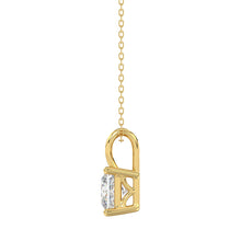 Load image into Gallery viewer, LADIES SOLITAIRE PENDANT WITH CHAIN 2 1/2CT PRINCESS DIAMOND 14K YELLOW GOLD 
