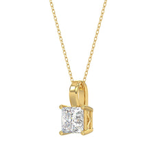Load image into Gallery viewer, LADIES SOLITAIRE PENDANT WITH CHAIN 2 1/2CT PRINCESS DIAMOND 14K YELLOW GOLD 
