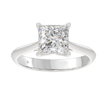 Load image into Gallery viewer, LADIES SOLITAIRE RING 2 1/2CT PRINCESS DIAMOND 14K WHITE GOLD 
