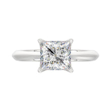 Load image into Gallery viewer, LADIES SOLITAIRE RING 2 1/2CT PRINCESS DIAMOND 14K WHITE GOLD 
