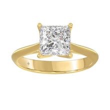 Load image into Gallery viewer, LADIES SOLITAIRE RING 2 1/2CT PRINCESS DIAMOND 14K YELLOW GOLD 
