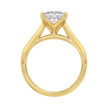 Load image into Gallery viewer, LADIES SOLITAIRE RING 2 1/2CT PRINCESS DIAMOND 14K YELLOW GOLD 
