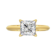 Load image into Gallery viewer, LADIES SOLITAIRE RING 2 1/2CT PRINCESS DIAMOND 14K YELLOW GOLD 

