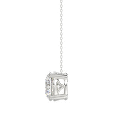 Load image into Gallery viewer, LADIES SOLITAIRE PENDANT WITH UNDER-PASS CHAIN 2 1/2CT ROUND DIAMOND 14K WHITE GOLD 
