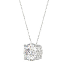 Load image into Gallery viewer, LADIES SOLITAIRE PENDANT WITH UNDER-PASS CHAIN 2 1/2CT ROUND DIAMOND 14K WHITE GOLD 
