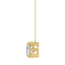 Load image into Gallery viewer, LADIES SOLITAIRE PENDANT WITH UNDER-PASS CHAIN 2 1/2CT ROUND DIAMOND 14K YELLOW GOLD 
