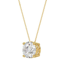 Load image into Gallery viewer, LADIES SOLITAIRE PENDANT WITH UNDER-PASS CHAIN 2 1/2CT ROUND DIAMOND 14K YELLOW GOLD 
