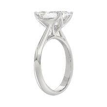 Load image into Gallery viewer, LADIES SOLITAIRE RING 4CT EMERALD DIAMOND 14K WHITE GOLD 

