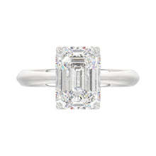 Load image into Gallery viewer, LADIES SOLITAIRE RING 4CT EMERALD DIAMOND 14K WHITE GOLD 
