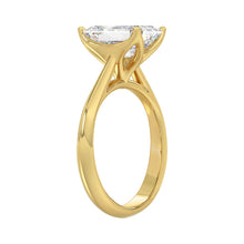 Load image into Gallery viewer, LADIES SOLITAIRE RING 4CT EMERALD DIAMOND 14K YELLOW GOLD 
