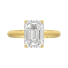 Load image into Gallery viewer, LADIES SOLITAIRE RING 4CT EMERALD DIAMOND 14K YELLOW GOLD 
