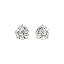 Load image into Gallery viewer, LADIES SOLITAIRE EARRINGS 4CT ROUND DIAMOND 14K WHITE GOLD (CENTER STONE ROUND DIAMOND 2CT )
