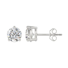 Load image into Gallery viewer, LADIES SOLITAIRE EARRINGS 4CT ROUND DIAMOND 14K WHITE GOLD (CENTER STONE ROUND DIAMOND 2CT )
