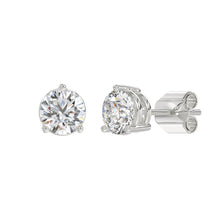 Load image into Gallery viewer, LADIES SOLITAIRE EARRINGS 4CT ROUND DIAMOND 14K WHITE GOLD (CENTER STONE ROUND DIAMOND 2CT )
