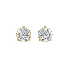 Load image into Gallery viewer, LADIES SOLITAIRE EARRINGS 4CT ROUND DIAMOND 14K YELLOW GOLD (CENTER STONE ROUND DIAMOND 2CT )
