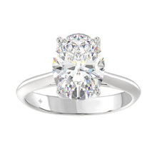 Load image into Gallery viewer, LADIES SOLITAIRE RING 4CT OVAL DIAMOND 14K WHITE GOLD 

