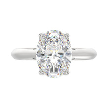 Load image into Gallery viewer, LADIES SOLITAIRE RING 4CT OVAL DIAMOND 14K WHITE GOLD 
