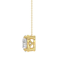 Load image into Gallery viewer, LADIES SOLITAIRE PENDANT WITH UNDER-PASS CHAIN 4CT ROUND DIAMOND 14K YELLOW GOLD 
