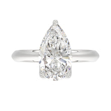 Load image into Gallery viewer, LADIES SOLITAIRE RING 4CT PEAR DIAMOND 14K WHITE GOLD 
