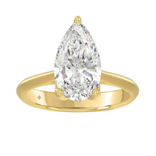 Load image into Gallery viewer, LADIES SOLITAIRE RING 4CT PEAR DIAMOND 14K YELLOW GOLD 
