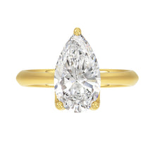Load image into Gallery viewer, LADIES SOLITAIRE RING 4CT PEAR DIAMOND 14K YELLOW GOLD 
